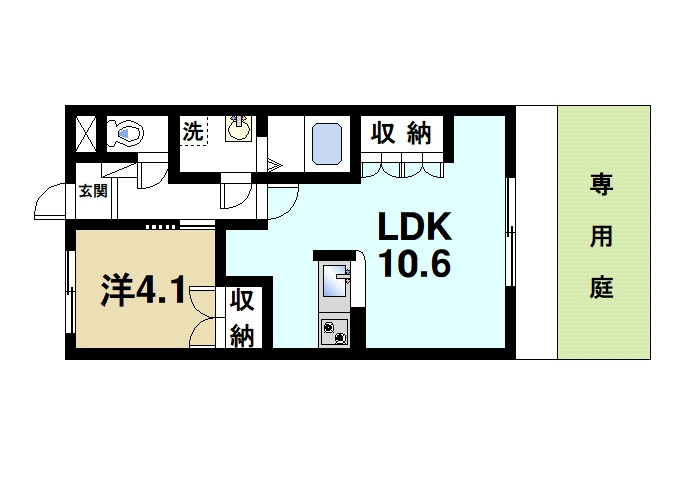 グリーンヒルＴ・Ｙの間取り|１LDKの間取りです