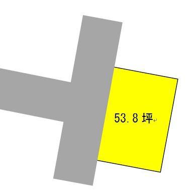 【土地図】 | 土地面積177.13㎡（53.58坪）になります。