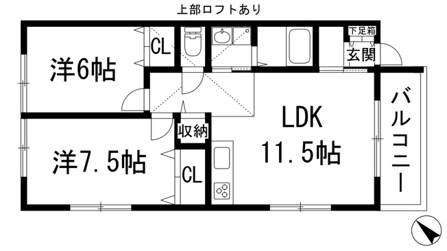 【間取り】 | リバーサイド仁川