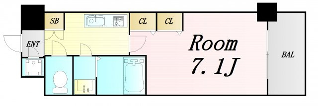 レジュールアッシュ梅田レジデンス　仲介手数料無料の間取り