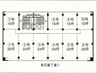 【間取り】 | 第二日本オフィスビル | ⑧号室を分割