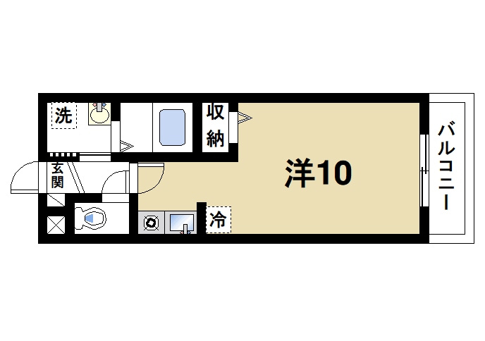 ブランドール佐保川の間取り|1Rの間取りです