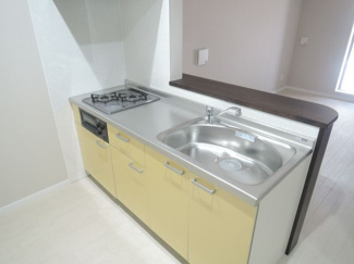 【キッチン】 | ＯＵＲＳ | カウンターキッチン、２口コンロ、グリル付き