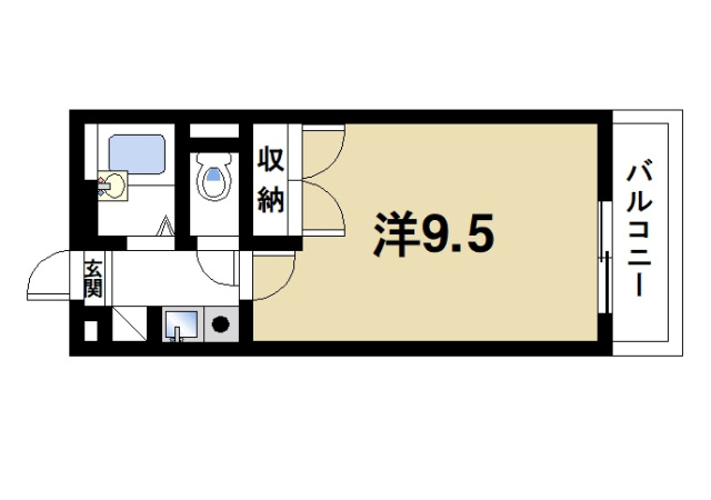 ガジェットハウスⅢの間取り|１Kの間取りです