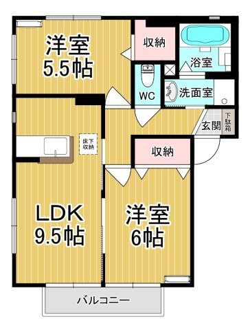 【間取り】 | レジデンス・ノヴァＥ | カップルさんにオススメのお部屋です♪