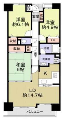 東急ドエル・アルス西明石コーストの間取り