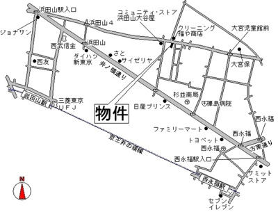 【地図】 | ツインオーク(浜田山賃貸一戸建て) | ツインオーク(浜田山賃貸一戸建て)