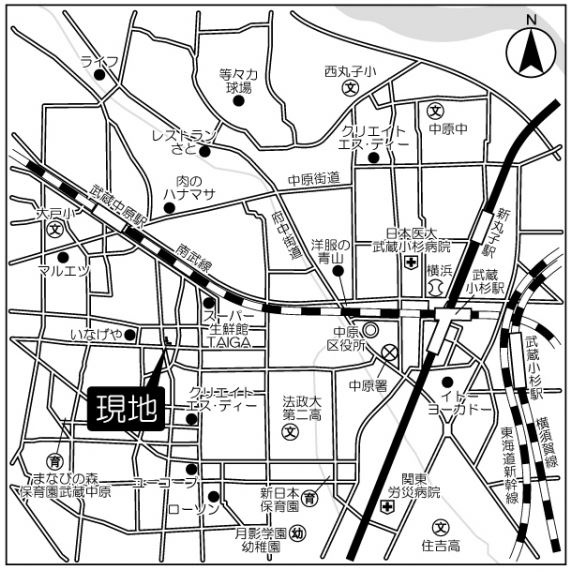 セレーノ武蔵中原の地図