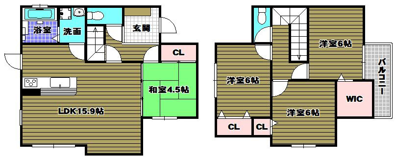原町戸建の間取り