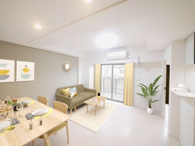 幸court　nara　sanjoの居間・リビング|CGで家具等を配置したもので家具等は含まれません