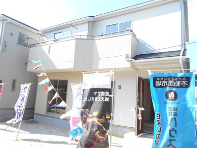 【外観】 | 野田市　五木新町　全3棟　2号棟　48坪　らすと２棟。 | 2380から2280から2180万円に価格変更。　駐車2台。庭付き。ひな壇。らすと２棟。