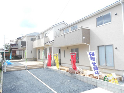 【外観】 | 野田市　五木新町　全3棟　2号棟　48坪　らすと２棟。 | 2380から2280から2180万円に価格変更。　駐車2台。庭付き。ひな壇。