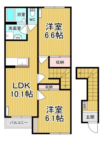 【間取り】 | シルフィード | 日当たり良好！オール洋間です♪