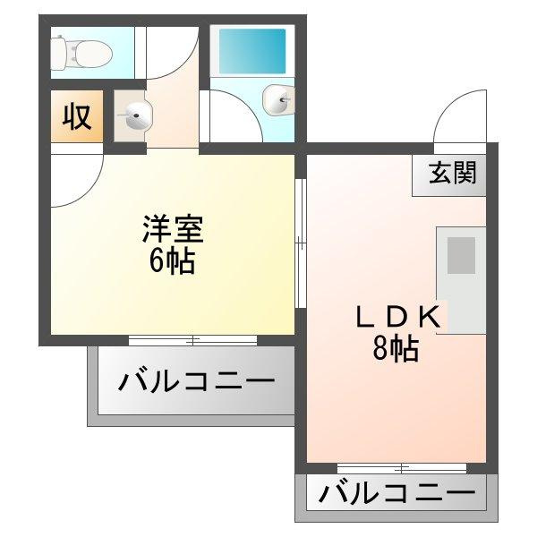 大阪市西淀川区野里２丁目の賃貸マンションの間取り