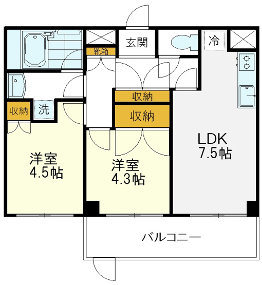 【間取り】 | イーストビー国立 | 間取り