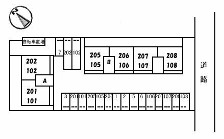 フレグランス　B棟の区画図