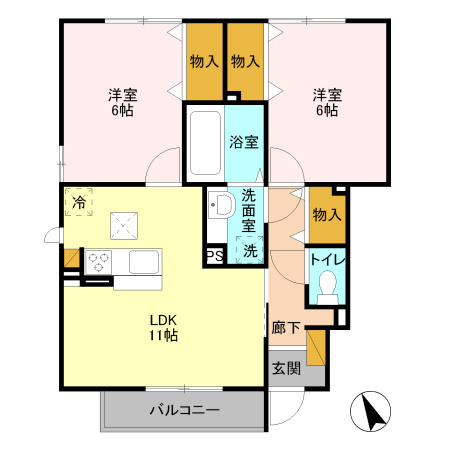 【間取り】 | パセオ　フロレスタ　Ｂ