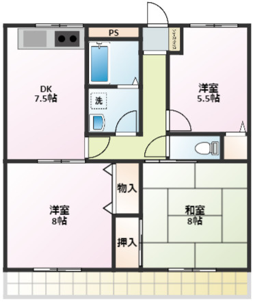 赤石パルハイツの間取り