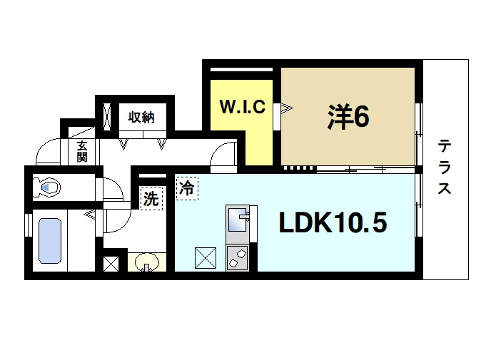 ヴィクトワール（神殿町）の間取り|南向きの明るいお部屋です