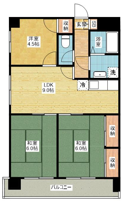 扶桑ハイツ1の間取り