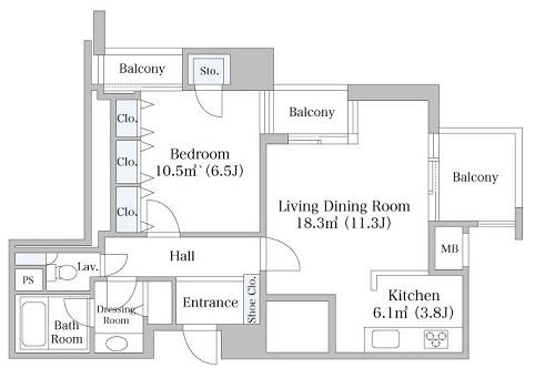 台東区北上野１丁目の賃貸マンションの間取り