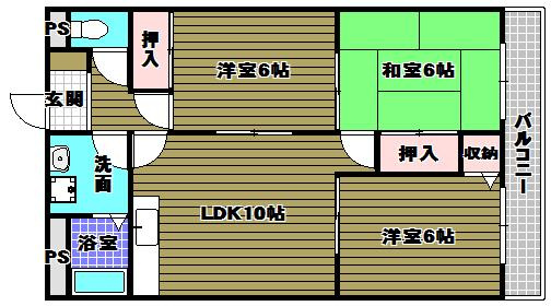 メゾン宮阪の間取り