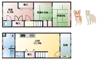 【間取り】 | 小河通5丁目貸家