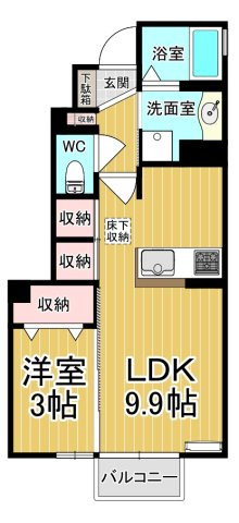 【間取り】 | リェス ソーンツェＢ | 2部屋採光！オール洋間です♪