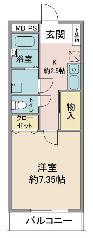 鶴ヶ島市脚折町１丁目のアパートの間取り