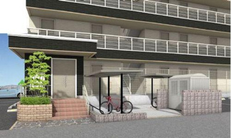 【その他共用部分】 | エントランス脇にサイクルポートとダストボックスがあります