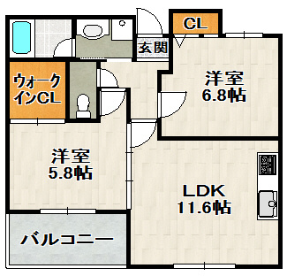 フローラル宝塚の間取り