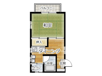 【間取り】 | ニューライフバレイ | お一人暮らしに丁度良い1DK
