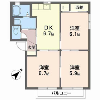 【間取り】 | カーレントティエラ　C