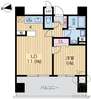 レジュールアッシュ天神橋の間取り