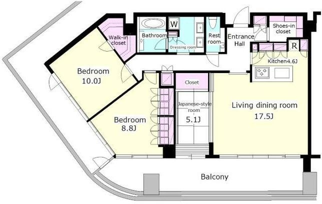 港区赤坂１丁目の賃貸マンションの間取り