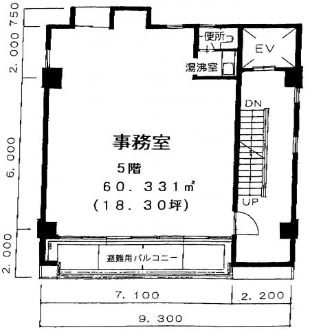 中央区日本橋兜町の事務所の間取り