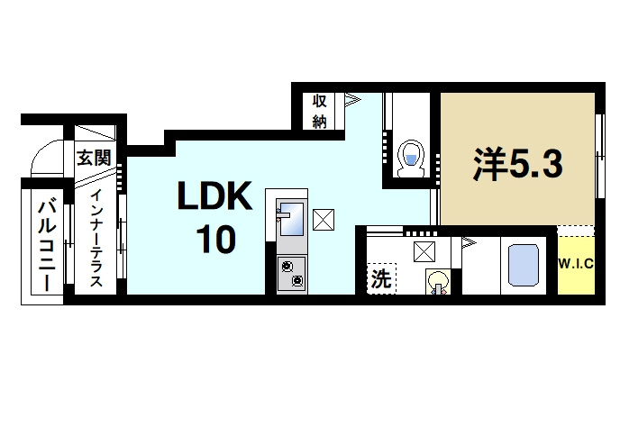 キャトル紀寺の間取り|単身様に使いやすい間取り。