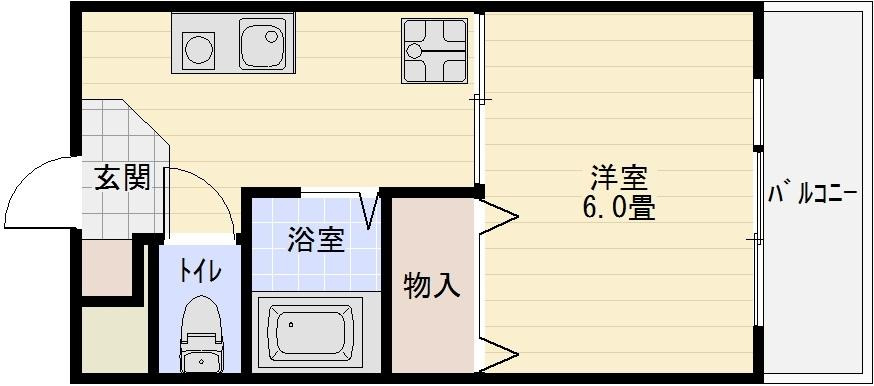 JPアパートメント柏原の間取り|柏原市玉手町　1K