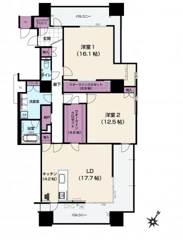 【間取り】 | LA MIA CASA | LDK20帖以上！収納力にゆとりある2LDK