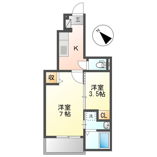 グレイス茶屋町駅前Ｂの間取り