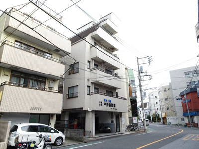 【外観】 | 中野ニューハイツ | 中野ニューハイツ　鉄骨造の外観タイル張りマンション！鶯谷駅から徒歩９分・入谷駅から徒歩９分・日暮里駅から徒歩１５分！コンビニが近くにあります！ワンフロア２世帯！全室角部屋で窓の多い２面採光！