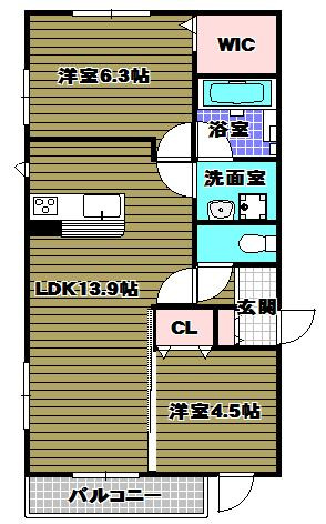エーデル自由丘Ⅱの間取り