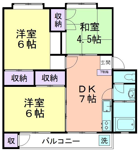 久米川駅東住宅25号棟の間取り