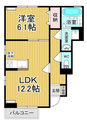 【間取り】 | アヴニール | カップルさんにオススメの1LDKのお部屋です♪