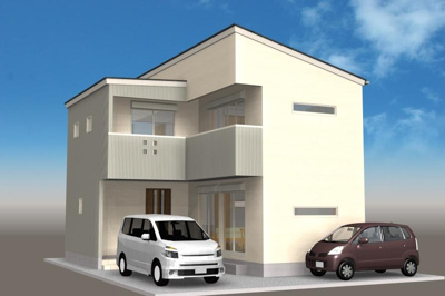 【外観パース】 | 高知市塩田町 新築売家 3LDK | 高知市塩田町新築売家　3ＬＤＫ　オール電化　駐車場２台