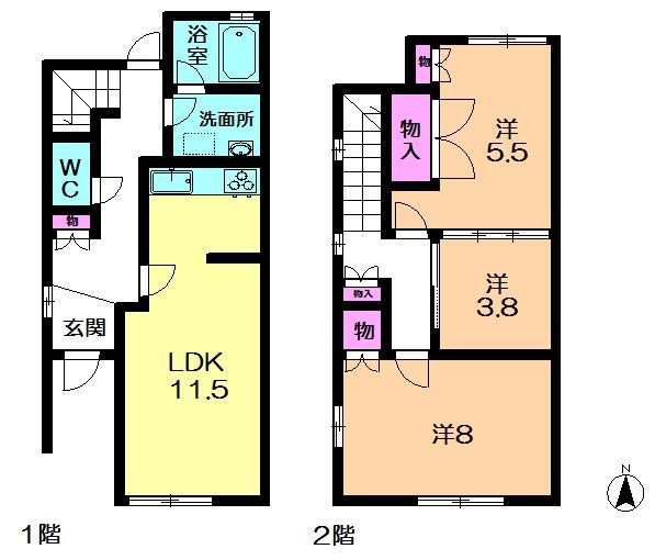 【間取り】 | 朝日メゾネットＢ棟