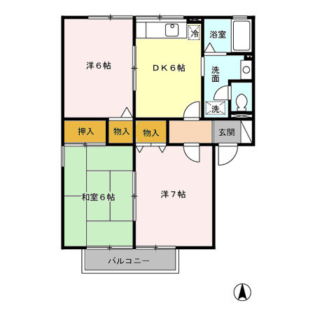 ロイヤルコート鷲巣五番館の間取り|ファミリー向け3ＤＫ部屋♪