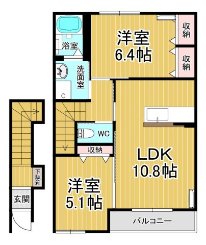 【間取り】 | フランボワーズ | 日当たり良好☆オール洋間です♪