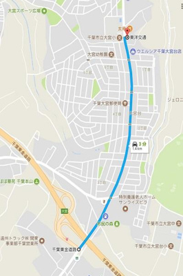 【地図】 | 大宮台ガレージ倉庫 | 千葉東金道路大宮ICから1.4キロ　車で3分です