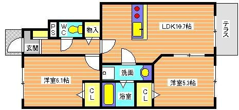 フォンターナ江井島の間取り